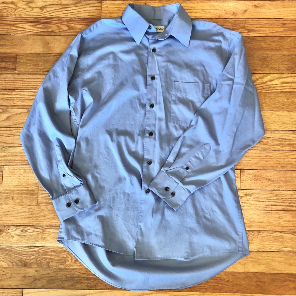 Slate Blue Long Sleeve Button Down Dress Shirt